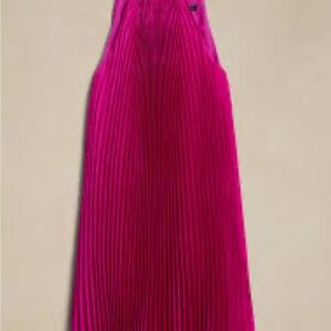 Banana Republic Pink Maxi A-Line Dress Pleated